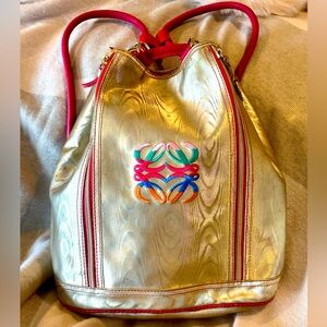 Loewe Anagram Metallic Gold Backback